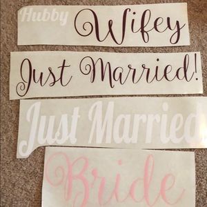 Wedding Wifey Bride Iron on Decals